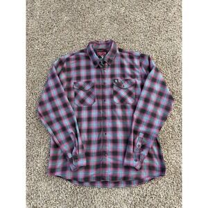 Dixxon "Shreddy" Pink Flannel Men's Pearl Snap Long Sleeve Size 2XT